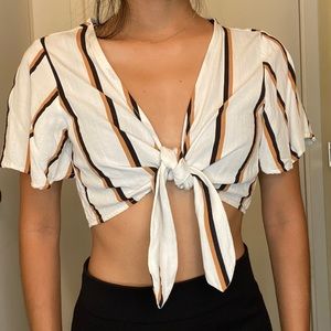 Forever 21 Stripe Wrap Crop Top
